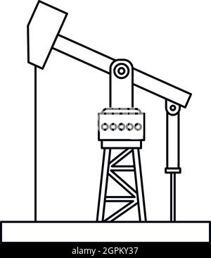 Öl Bohrschwengels Symbol, Umriss-Stil Stock Vektor