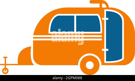 Einfacher Caravan Mobile Icon Logo Design Vektor Stock Vektor