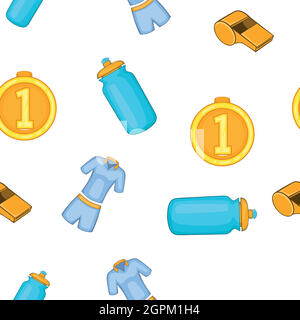 Tennis-Elemente-Muster, Cartoon-Stil Stock Vektor