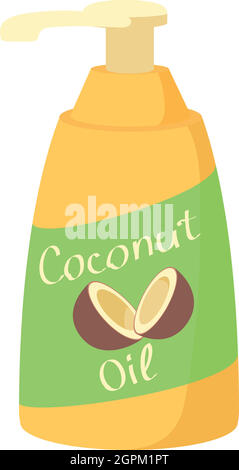 Kokosöl-Ikone, Cartoon-Stil Stock Vektor