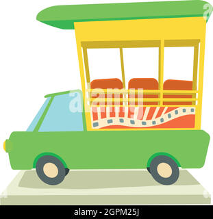 Indische Taxi-Ikone, Cartoon-Stil Stock Vektor