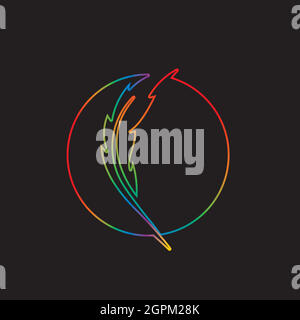 Vektorvorlage für Symbole mit Federlogo Stock Vektor