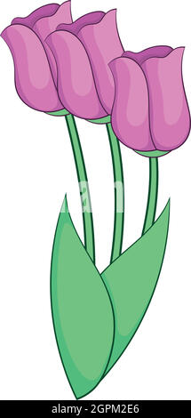 Tulpen-Symbol, Cartoon-Stil Stock Vektor