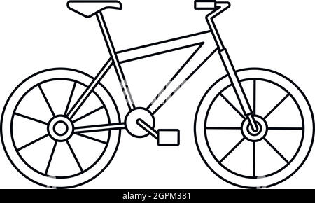 Fahrrad-Symbol, Umriss-Stil Stock Vektor