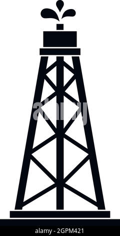 Oil Rig Symbol, einfachen Stil Stock Vektor