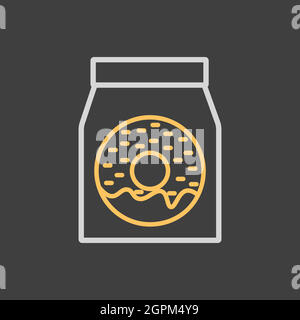 Symbol für die schnelle Lieferung von Lebensmitteln zum Mitnehmen von Papiertüten. Stock Vektor