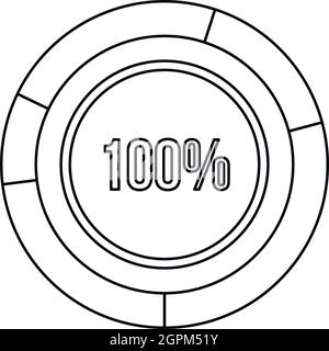 Kreisdiagramm Kreis Diagramm 100 Prozent Symbol Stock Vektor