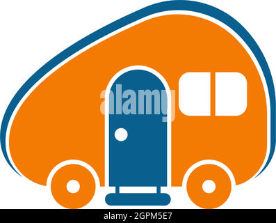 Einfacher Caravan Mobile Icon Logo Design Vektor Stock Vektor