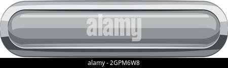 Graue rechteckige Schaltflächensymbol, Cartoon-Stil Stock Vektor
