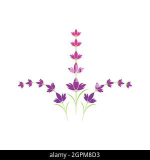 Lavendel Blume Logo Symbol Vorlage Stock Vektor