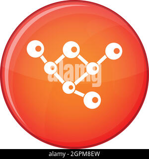 Molekül-Struktur-Symbol, flachen Stil Stock Vektor