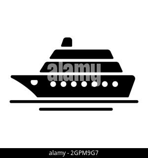 Cruise Liner Flat Vector Glyphe Icon isoliert Stock Vektor