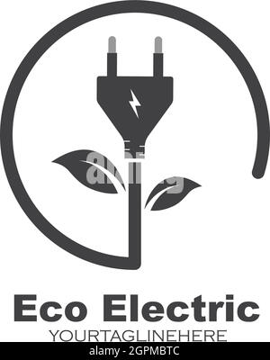 Eco Electric Icon Vektor, Illustration Design Stock Vektor