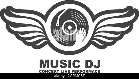 Vinyl Disc Musik Vektor Symbol Illustration Design Stock Vektor