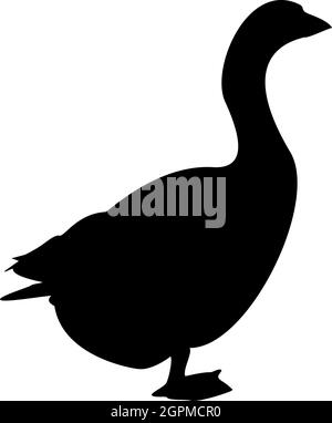 Silhouette Gänse Gänse anser gander schwarz Farbe Vektor Illustration flach Stil Bild Stock Vektor