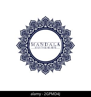 Kreis Muster Blütenblatt Blume Mandala Vektor-Logo Vorlage Illustration. Bunte Vorlage für spirituelle Rückzug oder Yoga-Studio, Ornamental Visitenkarte Stock Vektor