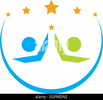 Der Charakter des Erfolgs Menschen und Community-Logo-Symbol Stock Vektor