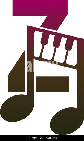 Buchstabe Z-Logo-Symbol mit musikalischer Note Design Symbol Vorlage Stock Vektor