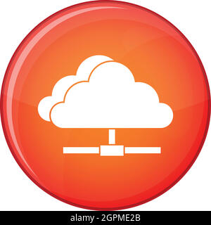 Cloud-computing Verbindungssymbol, flachen Stil Stock Vektor
