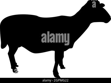 Silhouette Schafe ewe häusliche Nutztiere Bauernhof Tier geklöbert Lamm Rinder schwarz Farbe Vektor Illustration flachen Stil Bild Stock Vektor