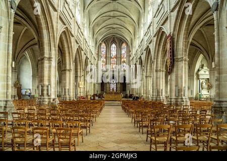 Innenraum der römisch-katholischen Kathedrale Saint-Louis in Blois, Frankreich | Kathedrale Saint-Louis interior, Blois, Loire Valley, Frankreich Stockfoto