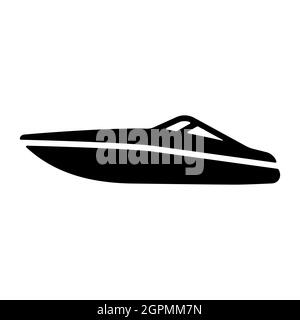 Speedboat Flat Vector Glyphe Icon Design isoliert Stock Vektor