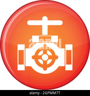 Rohr mit einem Ventile Symbol, flachen Stil Stock Vektor