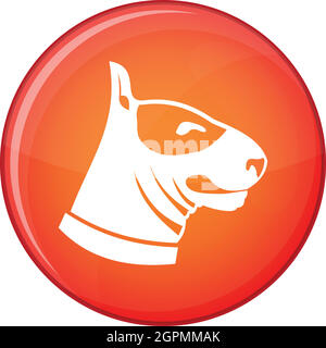 Bull Terrier Hund Symbol, flachen Stil Stock Vektor