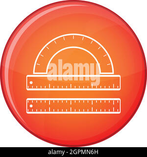 Lineal und Winkelmesser Symbol, flachen Stil Stock Vektor