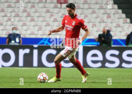 Roman Yaremchuk aus Benfica während des UEFA Champions League-, Gruppen-E-Fußballspiels zwischen SL Benfica und dem FC Barcelona am 29. September 2021 im Estadio da Luz in Lissabon, Portugal - Foto: Laurent Lairys/DPPI/LiveMedia Stockfoto