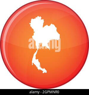 Thailand-Kartensymbol, flachen Stil Stock Vektor