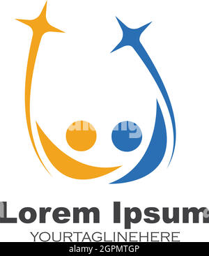 Der Charakter des Erfolgs Menschen und Community-Logo-Symbol Stock Vektor