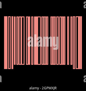 Neon der Barcode die rote Farbe Vektor Illustration flache Stil Bild Stock Vektor