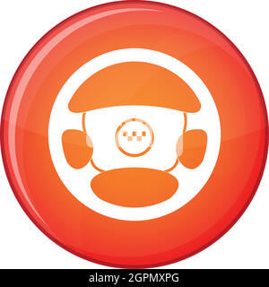 Lenkrad des Taxi-Symbols, flachen Stil Stock Vektor