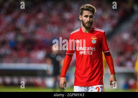 Lissabon, Portugal. September 2021. Rafa Silva von SL Benfica beim UEFA Champions League-Spiel der Gruppe E zwischen SL Benfica und dem FC Barcelona im Estádio do Sport Lisboa e Benfica.Endstand; Benfica 3:0 Barcelona. (Foto von Henrique Casinhas/SOPA Images/Sipa USA) Quelle: SIPA USA/Alamy Live News Stockfoto