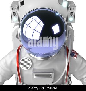 NASA-Astronaut - Nahaufnahme - 3D-Illustration Stockfoto