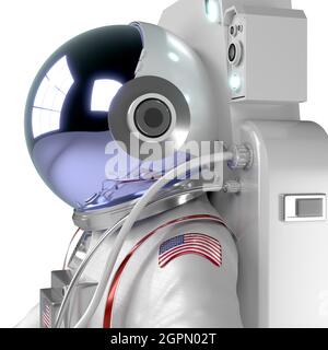 NASA-Astronaut - Nahaufnahme - 3D-Illustration Stockfoto