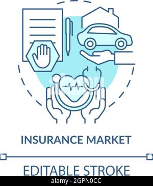 Symbol für das Konzept des Versicherungsmarktes Stock Vektor