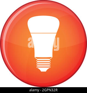 LED Birne Symbol, flachen Stil Stock Vektor