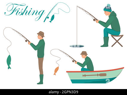 vector Fisherman Stock Vektor