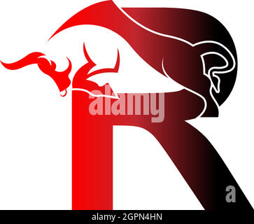 Mix Buchstaben Logo Symbol mit Stier Design Symbol Vorlage Stock Vektor
