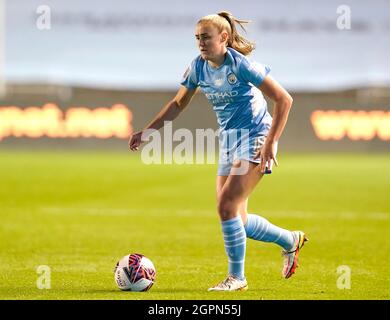 Manchester, England, 29. September 2021. Georgia Stanway of Manchester City während des FA Cup-Spiels der Frauen im Academy Stadium, Manchester. Bildnachweis sollte lauten: Andrew Yates / Sportimage Stockfoto