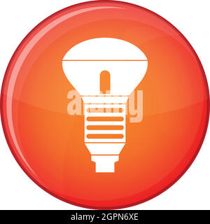 LED Birne Symbol, flachen Stil Stock Vektor