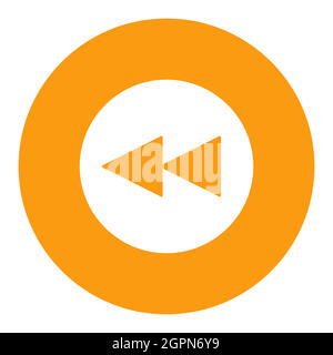 Wiedergabe des vorherigen Titels Schaltflächenvektor flache weiße Glyphe Symbol Stock Vektor