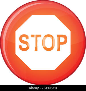 Stop-Schild-Symbol, flachen Stil Stock Vektor