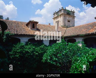 TORRE-MIRADOR DEL PALACIO DE NUEVO BAZTAN VISTO DESDE EL PATIO GRANDE - SIGLO XVIII. AUTOR: CHURRIGUERA JOSE BENITO. Lage: PALACIO. NUEVO BAZTAN. MADRID. SPANIEN. Stockfoto