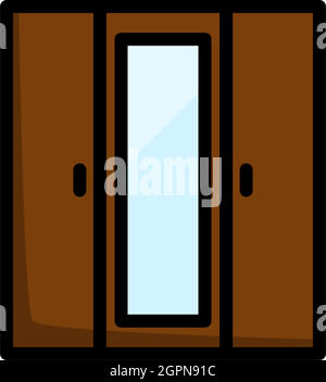 Kleiderschrank Mit Spiegelsymbol Stock Vektor