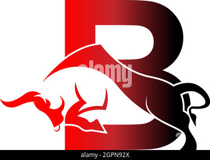 Mix Buchstaben Logo Symbol mit Stier Design Symbol Vorlage Stock Vektor