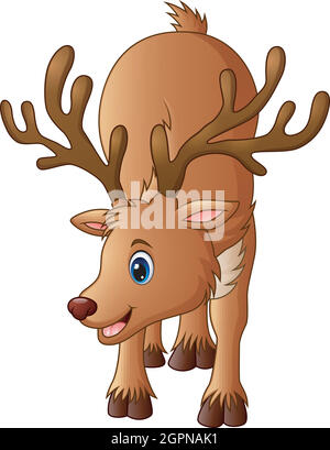 Vektor-Illustration von Cute Rentier Cartoon Stock Vektor