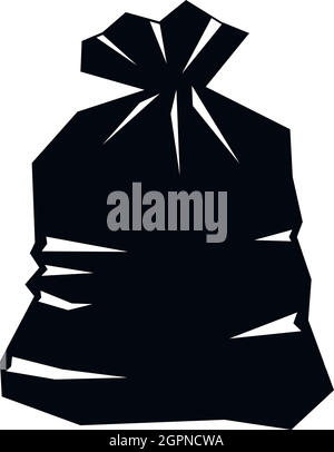 Müll-Beutel-Symbol, einfachen Stil Stock Vektor